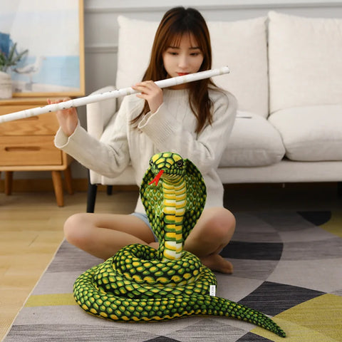 Simulated Colorful Cobra Plush Toy – Stuffed Snake Plushies