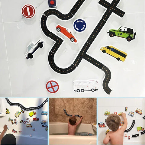 Baby Bath Puzzle Toy Set – Floating & Wall-Sticking