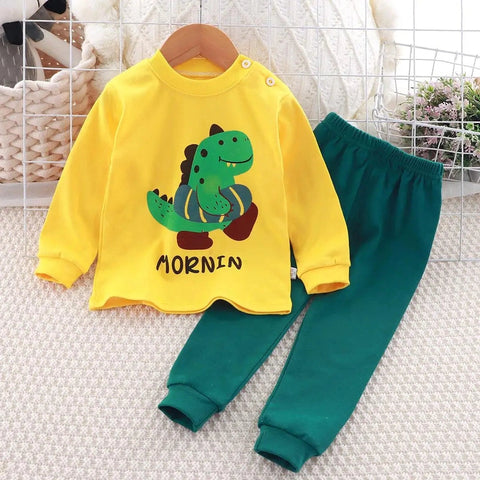 Cotton Cartoon Pajama Set - 2-Piece Sleepwear Outfit