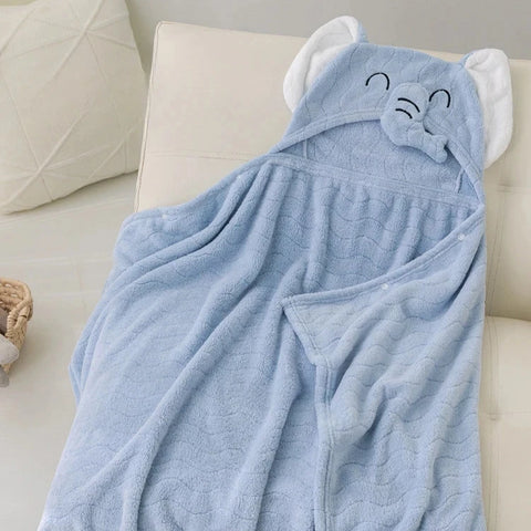 Baby Hooded Towel - Coral Fleece Kids Beach Towel