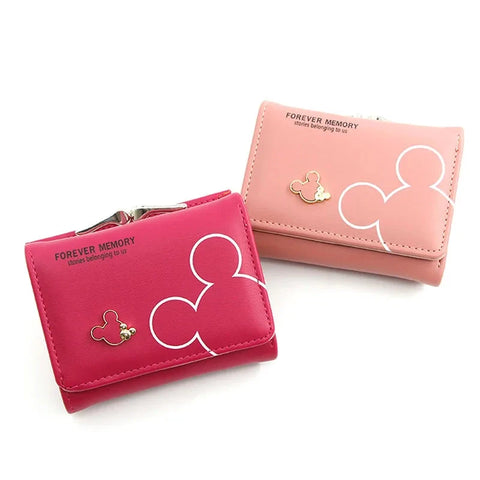 Cartoon Mouse PU Leather Wallet – Mini Short Coin Purse with Card and Photo Slot