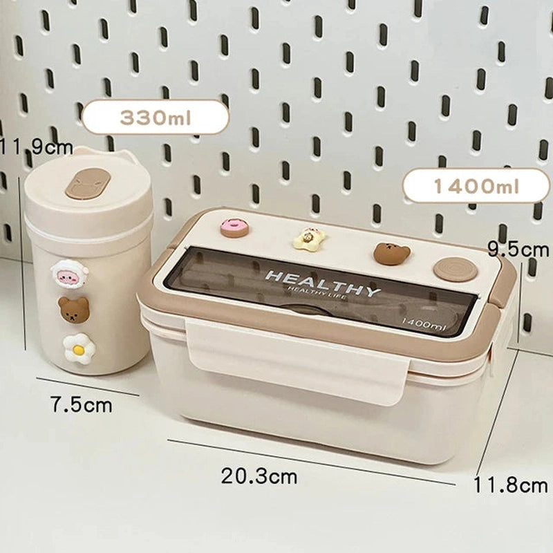 Kid’s Insulated Bento Lunch Box – Leakproof, Microwave-Safe! Teeny Pandas