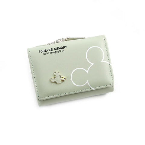 Cartoon Mouse PU Leather Wallet – Mini Short Coin Purse with Card and Photo Slot
