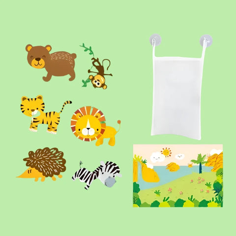Baby Bath Puzzle Toy Set – Floating & Wall-Sticking