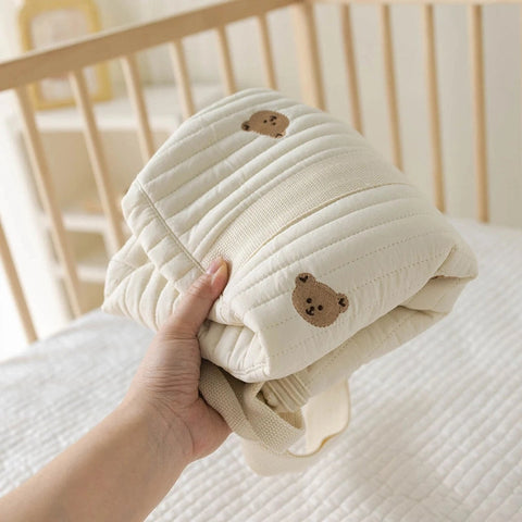 Embroidered Handheld Shoulder Bag – Cute Cartoon Large Capacity Mommy Bag for Parent and Child