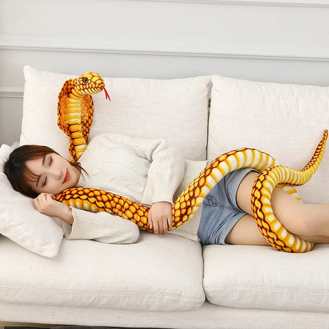Simulated Colorful Cobra Plush Toy – Stuffed Snake Plushies