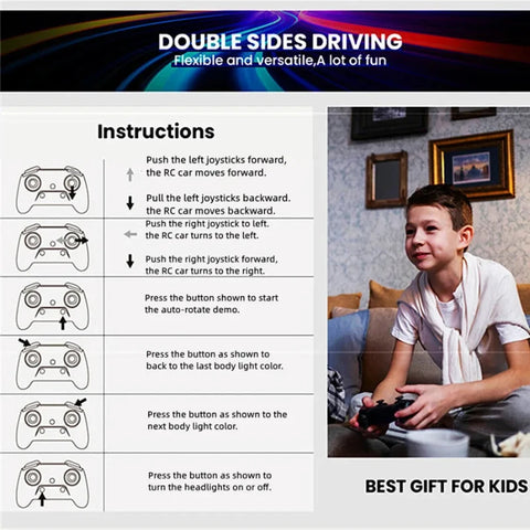360° Rotating Double-Sided RC Car for Kids