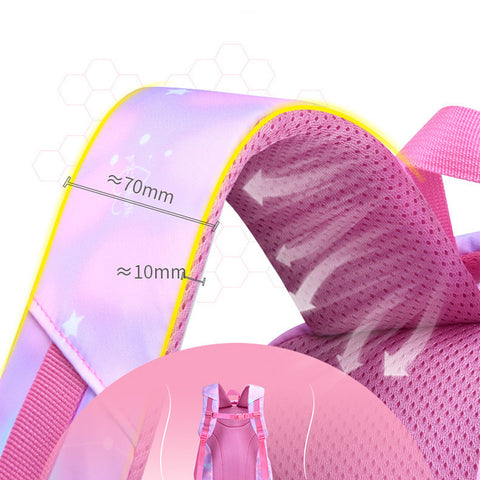 Pink Gradient School Backpack for Girls
