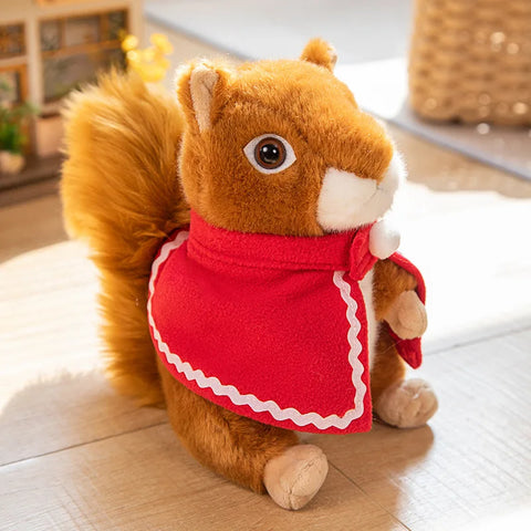 Adorable Furry Hair Big Tail Squirrel and Raccoon Plush Toy – Realistic Soft Stuffed Animal Doll