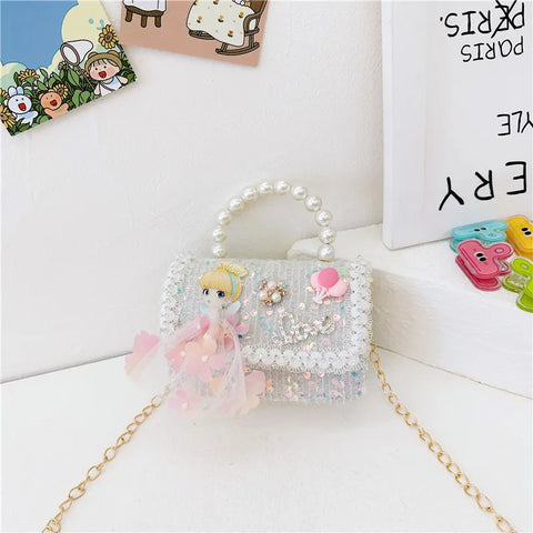 Pearl Handle Mini Sequin Handbag