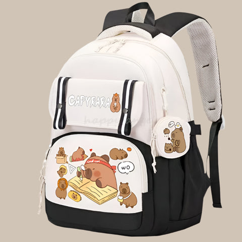 Cute Capybara Backpack – Aesthetic Canvas Laptop Backpack