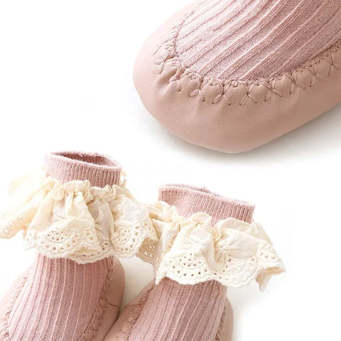 Baby Ruffle Socks with Rubber Soles - Soft, Stylish, Anti-Slip Baby Socks