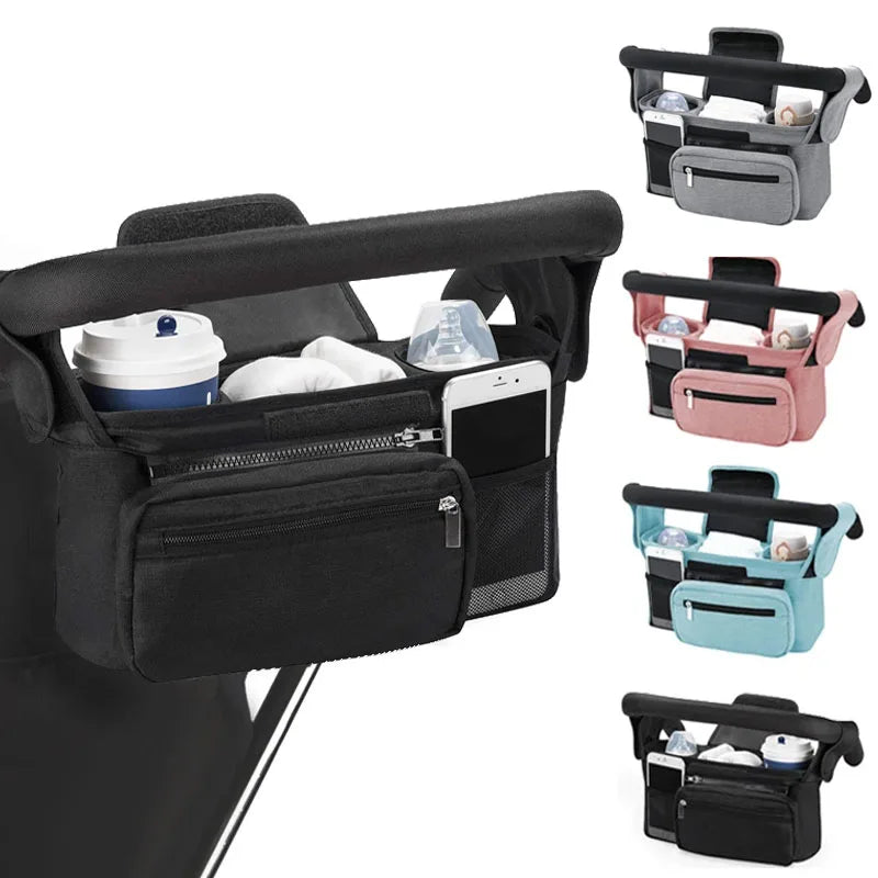 Universal Stroller Caddy Organizer - Compact Baby Storage Solution! Teeny Pandas