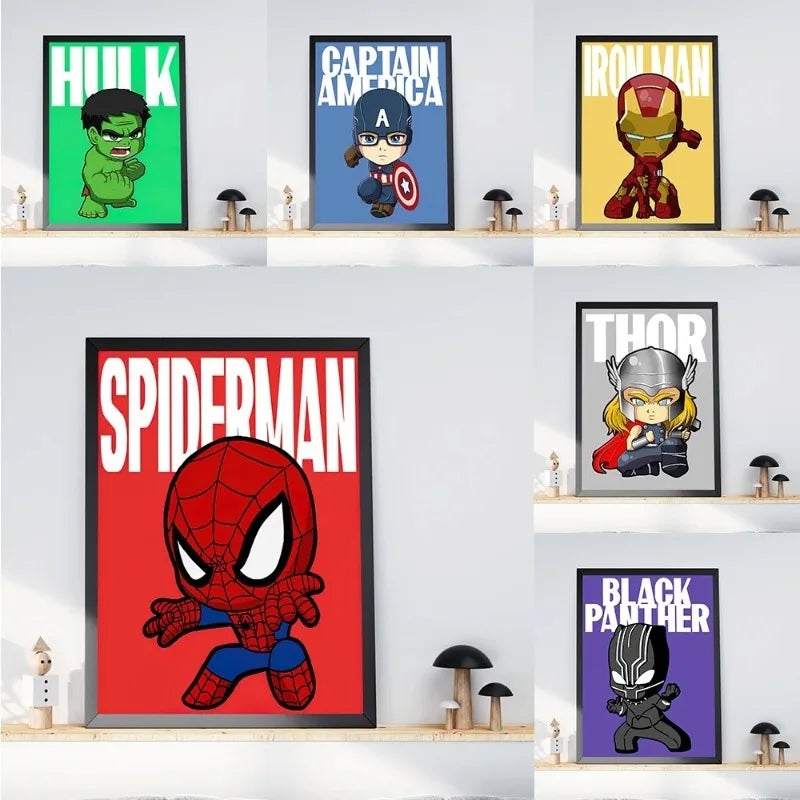 Heroes Canvas Wall Print for Kids - Elevate Your Kids Room Teeny Pandas