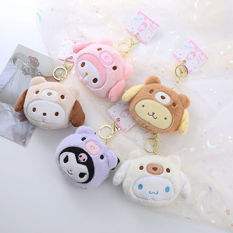 Cartoon Plush Keychain Wallet