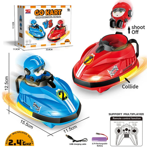 Kids Remote Control Bumper Cars - Safe & Fun RC Car Set Teeny Pandas