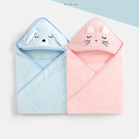 Cartoon Animal Baby Bath Towels - Warm Sleeping Swaddle Wrap