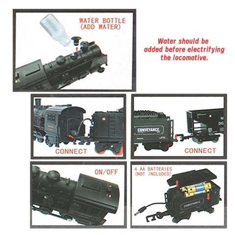 Alloy Railway Train Set with Sound, Light & Smoke – Realistic Metal Locomotive for Kids