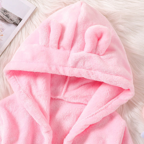 Winter Kids Hooded Flannel Bathrobe – Plush Pajamas for Boys & Girls