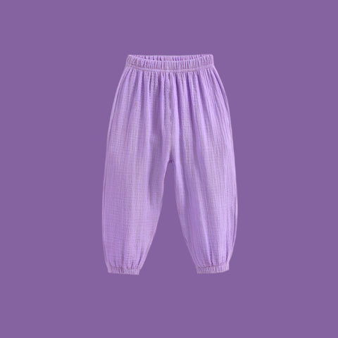 Summer Kids Cotton Linen Pleated Pants – Stylish & Comfortable Harem Trousers