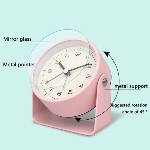 Creative Metal Small Alarm Clock - Minimalist Silent Desktop Clock