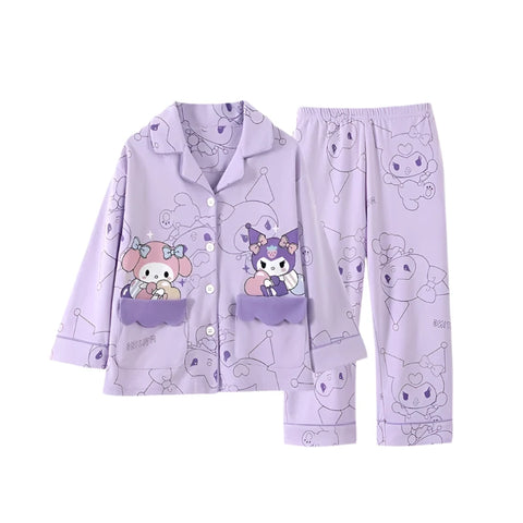 Cute Cinnamoroll & Melody Children Pajama Set – Soft, Warm, and Comfortable Nightwear