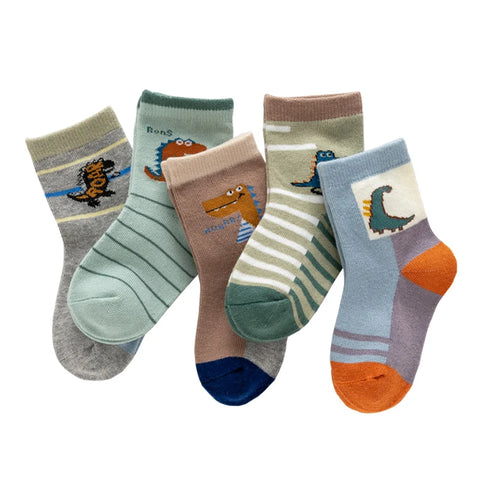 Boys Cartoon Cotton Socks - Mid Length Kids Socks