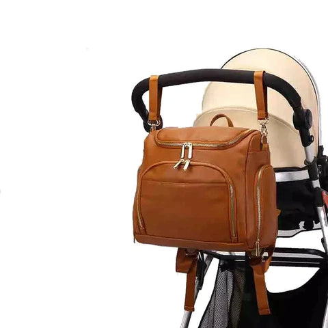 PU Leather Nappy Backpack - With Changing Station Teeny Pandas
