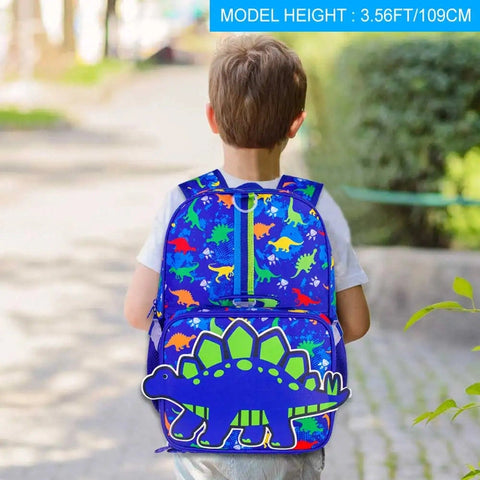 3PCS Dinosaur Backpack Set for Boys – Kids Bookbag with Lunch Box, Pencil Bag & Dinosaur Toy