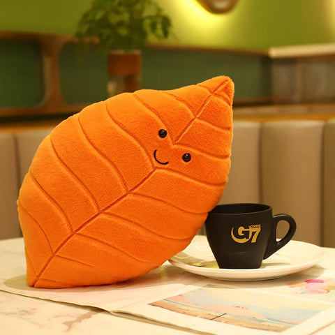 Creative Simulation Leaves Plush Hug Pillow – Cartoon Maple Leaf Plushies