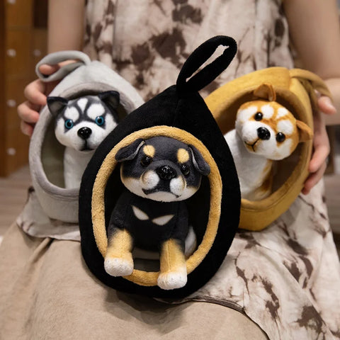 Dog Plush Toy - Cute Stuffed Husky, Akita, or Rottweiler Puppy