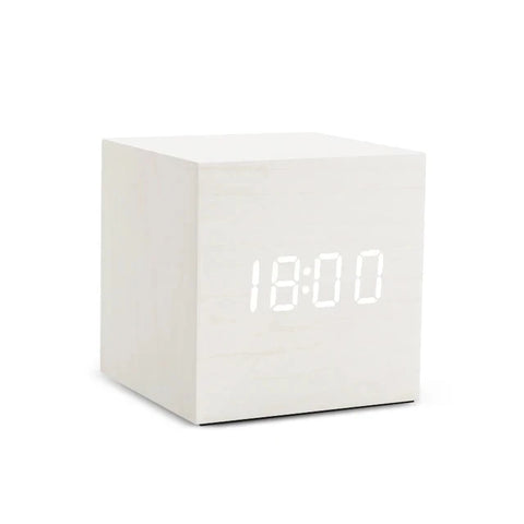 Wooden Digital Alarm Clock with Temperature & Sound Control