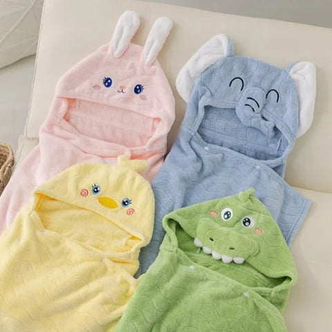 Baby Hooded Towel - Coral Fleece Kids Beach Towel