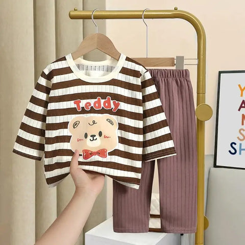 Autumn Casual Children Clothing Set – 2-Piece Pajamas for Kids