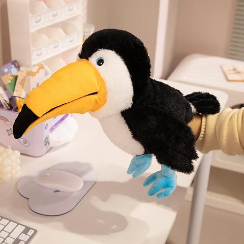 6-Style Toucan Hand Puppet Plush Toys – Parrot, Eagle, Peacock, Owl, Flamingo