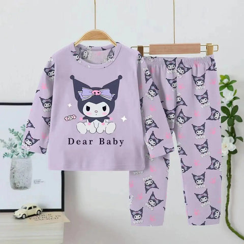 Anime Print Pajama Set – Comfortable Daily Casual Nightwear for Boys and Girls