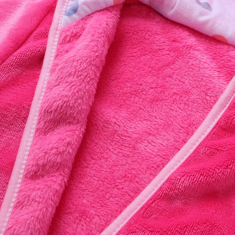 Kids Cartoon Bathrobe – Soft Hooded Flannel Bathrobe with Animal Ears