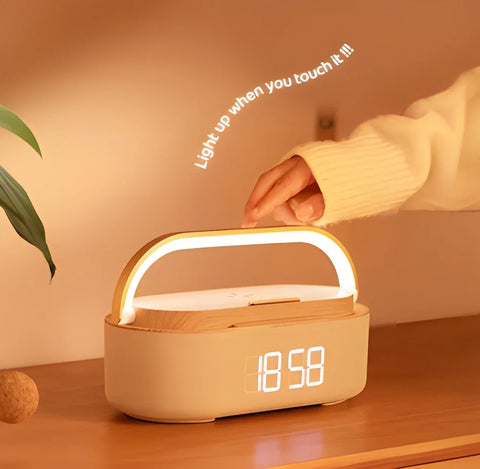 LED Digital Clock with Wireless Charger & Bluetooth Speakers