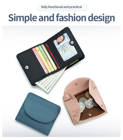 Fashion Girls Wallet – Genuine Leather Small Coin Purse and Card Holder