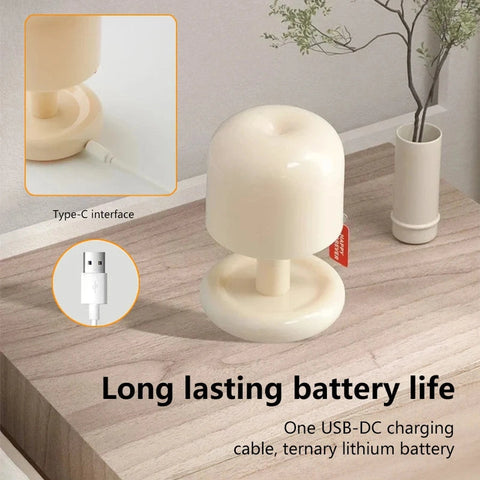 Sunset Mushroom Night Light LED Table Lamp – USB Rechargeable Mood Light