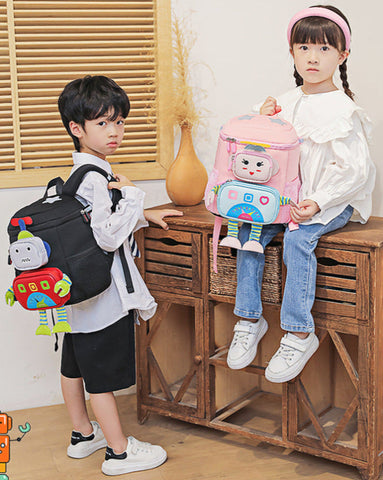 Cartoon Robot School Bags for Boys – Kawaii Backpack for Kids