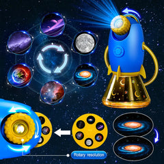 Rocket Galaxy Night Light Projector - 360° Rotate Starry Sky Night Lamp