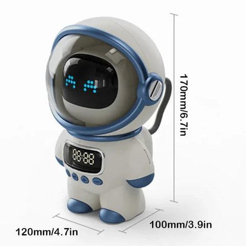 Astronaut Styling Wireless Smart Alarm Clock - With Speaker & Night Light