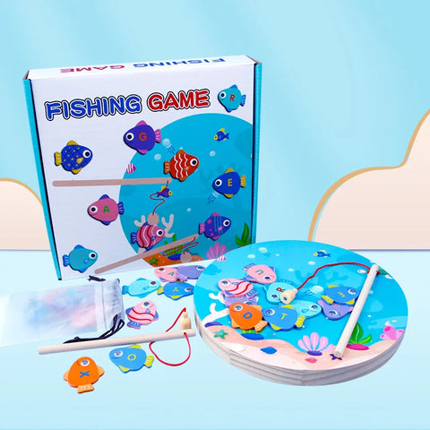 Montessori Wooden Magnetic Fishing Toy – Alphabet & Numeric Educational Game