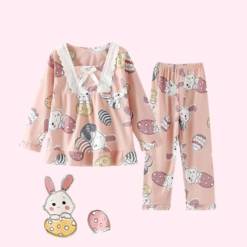 Kawaii Girls Pajama Set – Soft Princess Style Sleepwear