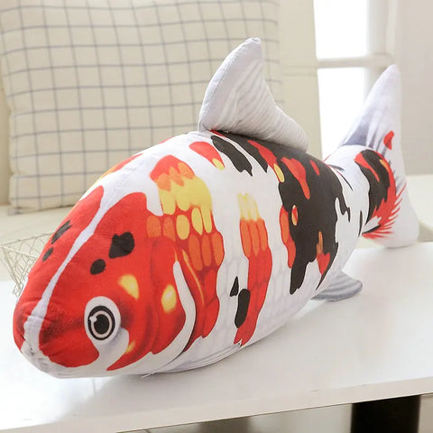 Fish Koi Carp Plush Toy – Lifelike Stuffed Aquatic Fish Pillow for Kids