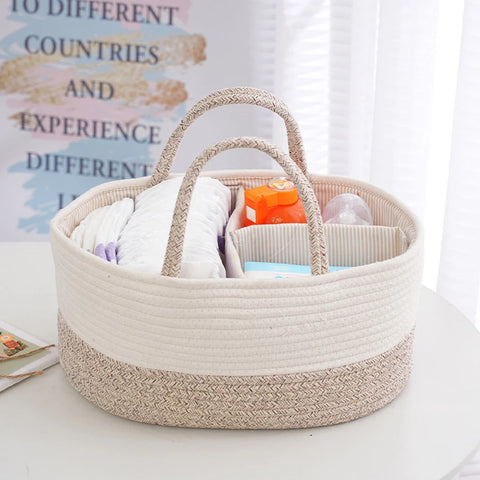 Multifunctional Cotton Rope Nappy Storage Basket