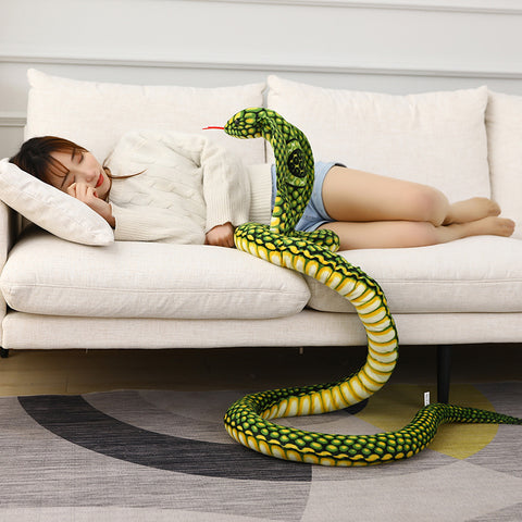 Simulated Colorful Cobra Plush Toy – Stuffed Snake Plushies