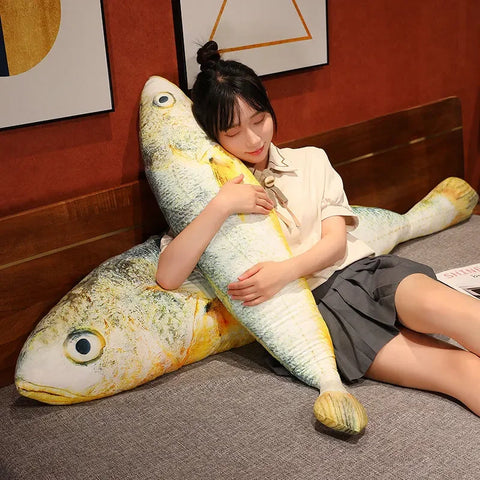 Giant Simulation Funny Fish Plush Toys – Yellow Croaker Pillow