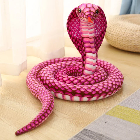 Simulated Colorful Cobra Plush Toy – Stuffed Snake Plushies